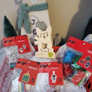 Christmas bundle diy craft kit lot dog ornament suncatcher light elf ornament